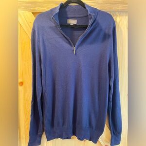 Men’s small blue quarter zip turtleneck